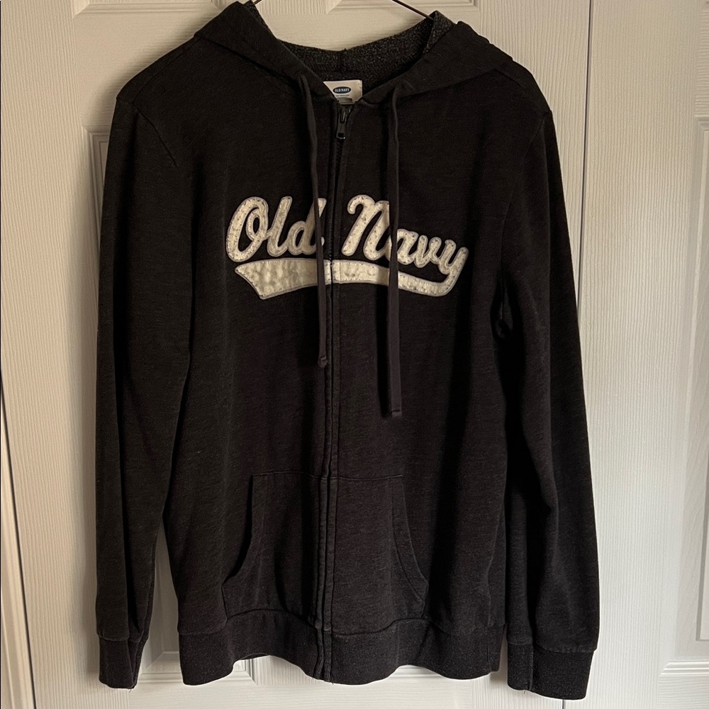 Old Navy Grey Zip-Up Hoodie Sweater